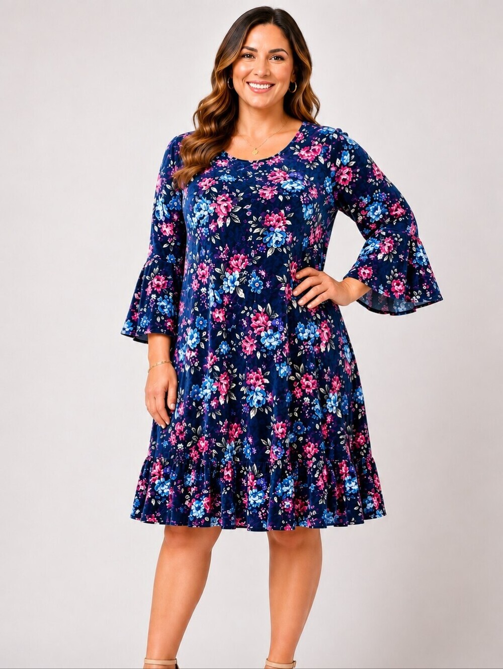 LULAROE VELVET FLORAL "MAURINE" DRESS SZ 3X
